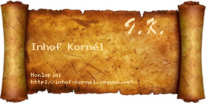 Inhof Kornél névjegykártya