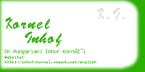 kornel inhof business card